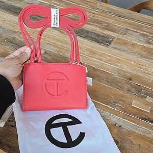 SMALL RED TELFAR CROSSBODY BAG